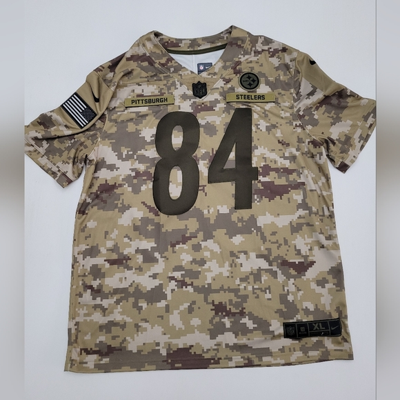 Nike NFL Pittsburgh Steelers Salute to Service Antonio Brown Football Jersey - Picture 1 of 8